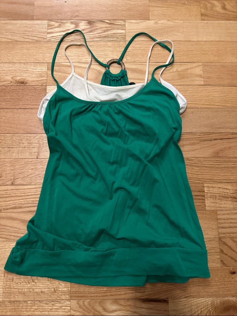 Weavers Green Layered Camisole with Built-In Shelf Bra